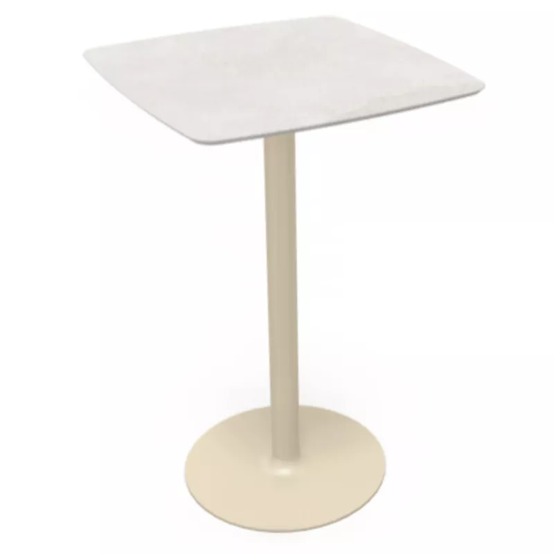 CHILL│Table haute carrée cintrée - plateau en matériaux recyclés H102,7 cm │Coloris unicolore à choix