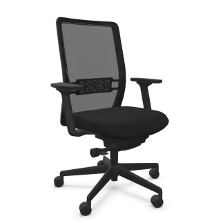 VOLT BLACK EXPO│Fauteuil de travail structure noire - Dossier résille│Noir