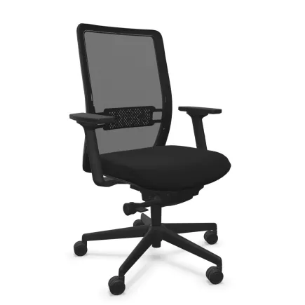 VOLT BLACK EXPO│Fauteuil de travail structure noire - Dossier résille│Noir