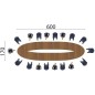 MODULO│Table de conférence Elliptique + kit goulotte et top access central│18 personnes│Chêne clair