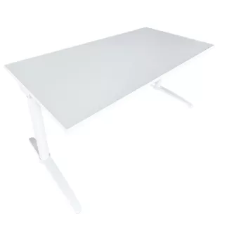 LO PURE│Bureau électrique L160 x p80 cm - avec goulotte et passe-câbles│Blanc