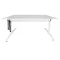 LO PURE│Bureau électrique L160 x p80 cm - avec goulotte et passe-câbles│Blanc
