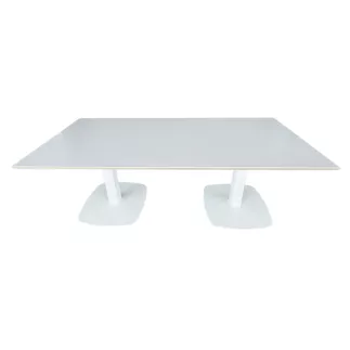 DIAMANTA│Table de conférence Tonneau 200x90│Blanc laqué/blanc