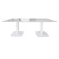 DIAMANTA│Table de conférence Tonneau 200x90│Blanc laqué/blanc