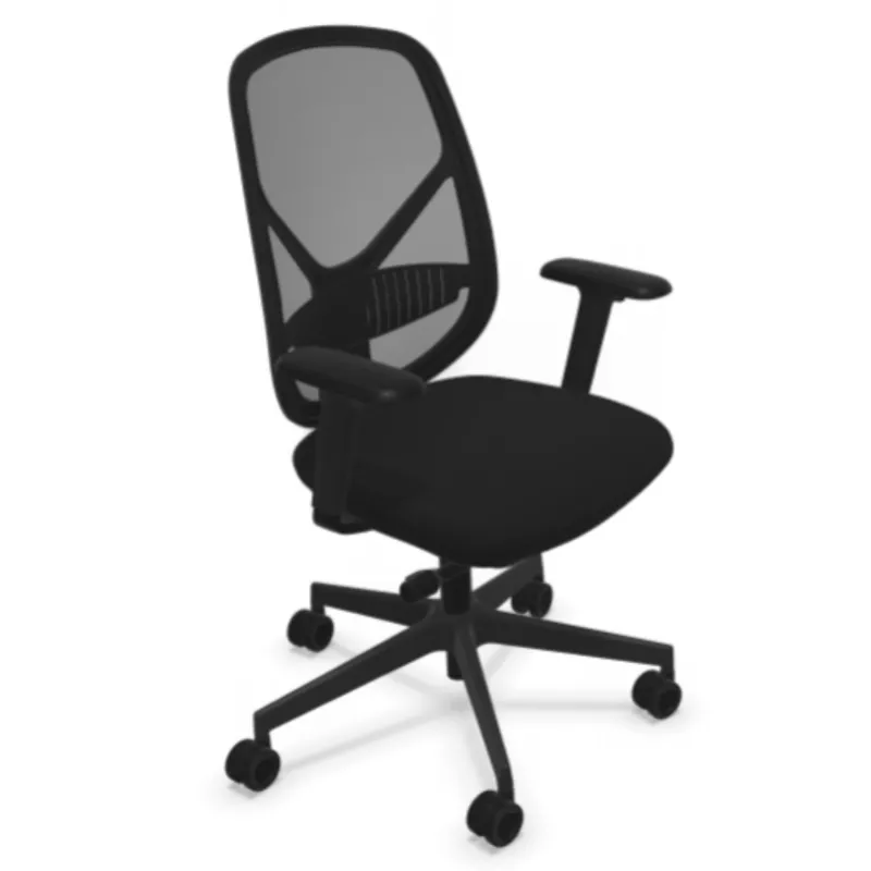 SOREN│Fauteuil de travail structure noire avec accoudoirs - dossier résille│Coloris à choix