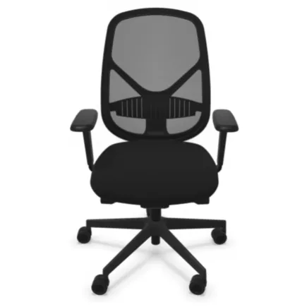 SOREN│Fauteuil de travail structure noire avec accoudoirs - dossier résille│Coloris à choix