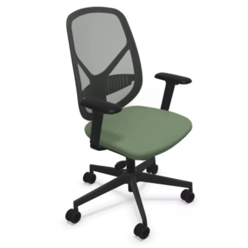 SOREN│Fauteuil de travail structure noire avec accoudoirs - dossier résille│Coloris à choix