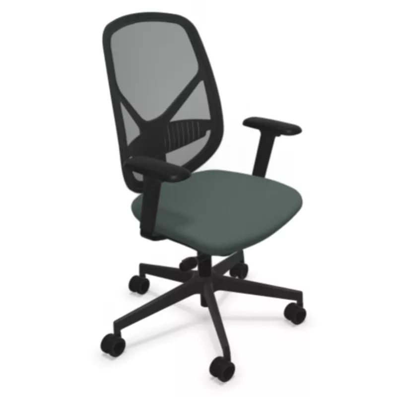 SOREN│Fauteuil de travail structure noire avec accoudoirs - dossier résille│Coloris à choix
