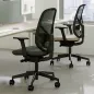 SOREN│Fauteuil de travail structure noire avec accoudoirs - dossier résille│Coloris à choix