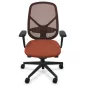 SOREN EXPO│Fauteuil de travail structure noire avec accoudoirs - dossier résille│Orange