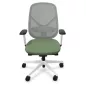 SOREN│Fauteuil de travail structure blanche avec accoudoirs - dossier résille│Coloris à choix