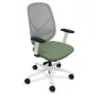SOREN│Fauteuil de travail structure blanche avec accoudoirs - dossier résille│Coloris à choix