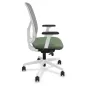 SOREN│Fauteuil de travail structure blanche avec accoudoirs - dossier résille│Coloris à choix