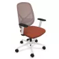 SOREN│Fauteuil de travail structure blanche avec accoudoirs - dossier résille│Coloris à choix