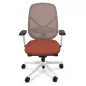SOREN│Fauteuil de travail structure blanche avec accoudoirs - dossier résille│Coloris à choix