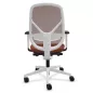 SOREN│Fauteuil de travail structure blanche avec accoudoirs - dossier résille│Coloris à choix