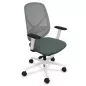 SOREN│Fauteuil de travail structure blanche avec accoudoirs - dossier résille│Coloris à choix