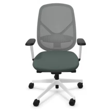 SOREN│Fauteuil de travail structure blanche avec accoudoirs - dossier résille│Coloris à choix