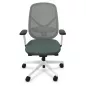 SOREN│Fauteuil de travail structure blanche avec accoudoirs - dossier résille│Coloris à choix