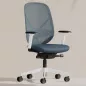 SOREN│Fauteuil de travail structure blanche avec accoudoirs - dossier résille│Coloris à choix