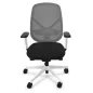 SOREN│Fauteuil de travail structure blanche avec accoudoirs - dossier résille│Coloris à choix