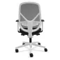 SOREN│Fauteuil de travail structure blanche avec accoudoirs - dossier résille│Coloris à choix