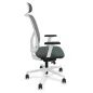 SOREN│Fauteuil de travail structure blanche avec accoudoirs - dossier résille│Têtière avec cintre│Coloris à choix