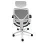SOREN│Fauteuil de travail structure blanche avec accoudoirs - dossier résille│Têtière avec cintre│Coloris à choix