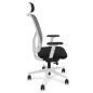 SOREN│Fauteuil de travail structure blanche avec accoudoirs - dossier résille│Têtière avec cintre│Coloris à choix