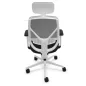SOREN│Fauteuil de travail structure blanche avec accoudoirs - dossier résille│Têtière avec cintre│Coloris à choix