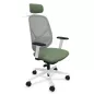 SOREN│Fauteuil de travail structure blanche avec accoudoirs - dossier résille│Têtière avec cintre│Coloris à choix