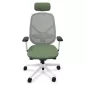 SOREN│Fauteuil de travail structure blanche avec accoudoirs - dossier résille│Têtière avec cintre│Coloris à choix