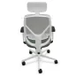 SOREN│Fauteuil de travail structure blanche avec accoudoirs - dossier résille│Têtière avec cintre│Coloris à choix