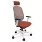 SOREN│Fauteuil de travail structure blanche avec accoudoirs - dossier résille│Têtière avec cintre│Coloris à choix