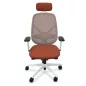 SOREN│Fauteuil de travail structure blanche avec accoudoirs - dossier résille│Têtière avec cintre│Coloris à choix