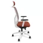 SOREN│Fauteuil de travail structure blanche avec accoudoirs - dossier résille│Têtière avec cintre│Coloris à choix