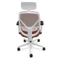 SOREN│Fauteuil de travail structure blanche avec accoudoirs - dossier résille│Têtière avec cintre│Coloris à choix