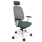 SOREN│Fauteuil de travail structure blanche avec accoudoirs - dossier résille│Têtière avec cintre│Coloris à choix