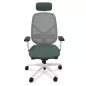 SOREN│Fauteuil de travail structure blanche avec accoudoirs - dossier résille│Têtière avec cintre│Coloris à choix