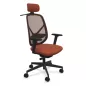 SOREN│Fauteuil de travail structure noire avec accoudoirs - dossier résille│Têtière avec cintre│Coloris à choix