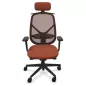 SOREN│Fauteuil de travail structure noire avec accoudoirs - dossier résille│Têtière avec cintre│Coloris à choix