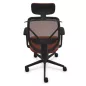 SOREN│Fauteuil de travail structure noire avec accoudoirs - dossier résille│Têtière avec cintre│Coloris à choix