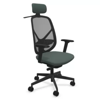 SOREN│Fauteuil de travail structure noire avec accoudoirs - dossier résille│Têtière avec cintre│Coloris à choix