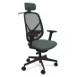SOREN│Fauteuil de travail structure noire avec accoudoirs - dossier résille│Têtière avec cintre│Coloris à choix