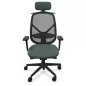 SOREN│Fauteuil de travail structure noire avec accoudoirs - dossier résille│Têtière avec cintre│Coloris à choix
