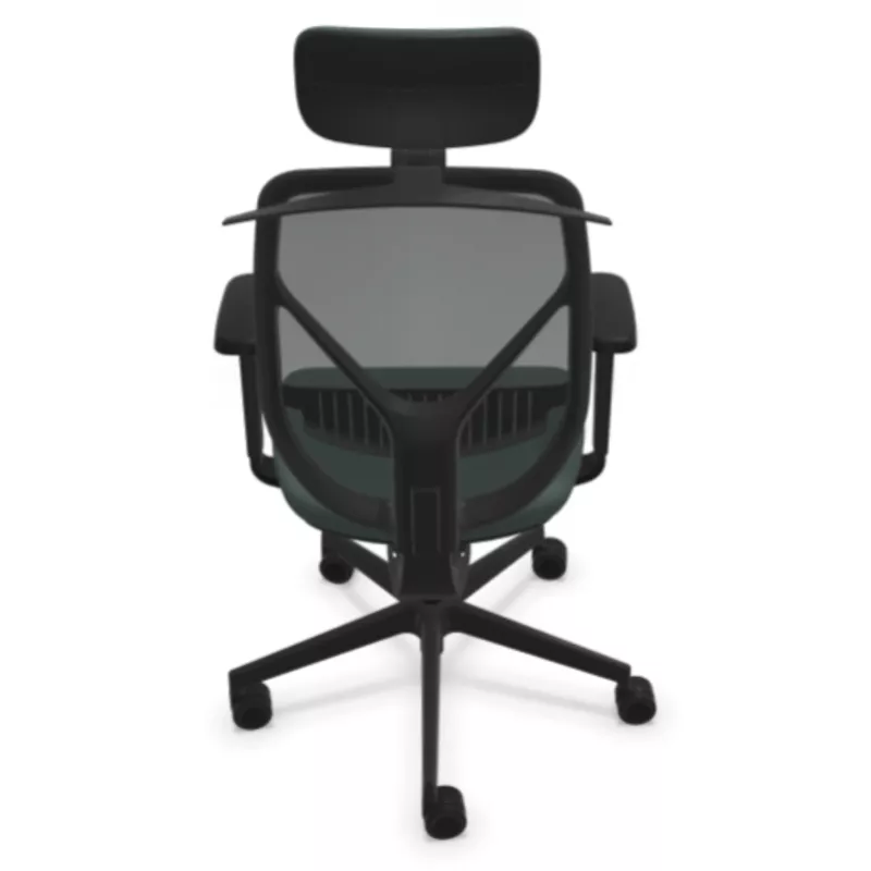 SOREN│Fauteuil de travail structure noire avec accoudoirs - dossier résille│Têtière avec cintre│Coloris à choix