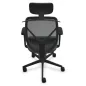 SOREN│Fauteuil de travail structure noire avec accoudoirs - dossier résille│Têtière avec cintre│Coloris à choix