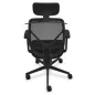 SOREN│Fauteuil de travail structure noire avec accoudoirs - dossier résille│Têtière avec cintre│Coloris à choix