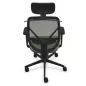 SOREN│Fauteuil de travail structure noire avec accoudoirs - dossier résille│Têtière avec cintre│Coloris à choix