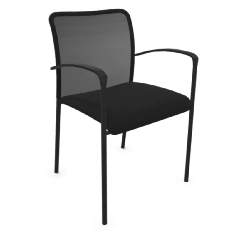 ARIA│Chaise de collectivité avec accoudoirs - dossier résille│Coloris à choix